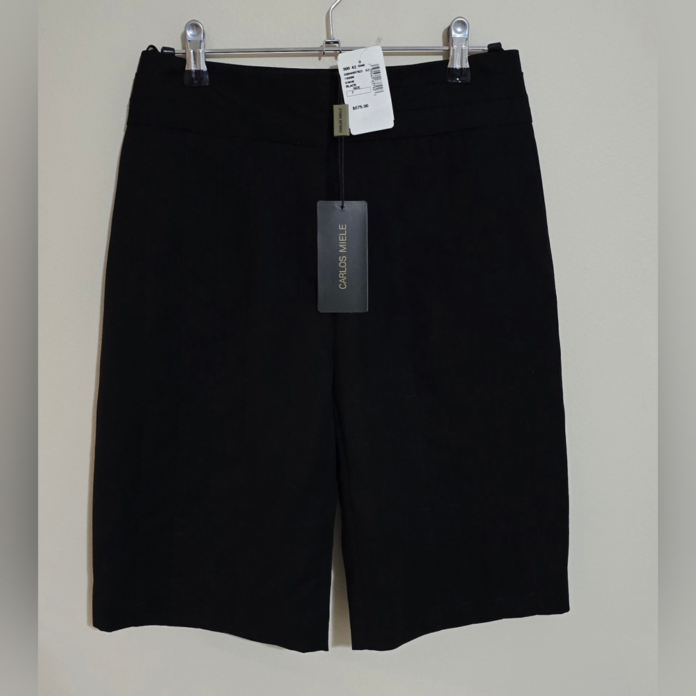 NWT Carlos Miele Black Bermuda Shorts